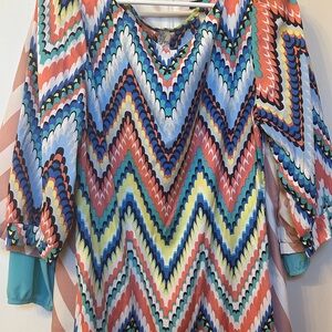 Colorful Chevron Pattern Dress